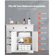 Dulap de baie, 2 usi si 4 sertare, MDF, Alb, 3 rafturi, 300 x 800 x 810 mm, kit anti-rasturnare, pentru accesorii baie