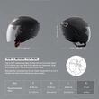 Casca protectie moto cu ochelari integrati, Open Face, Unisex, Negru Mat, Marimea L