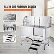 Cada pentru animale de companie, Inox, Accesorii complete dus, baterie, Scara, max 200 kg, 1500x1500x700 mm