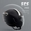 Casca protectie moto cu ochelari integrati, Open Face, Unisex, Negru Mat, Marimea L