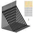 Set 12 suporturi pentru rafturi, 460 x 305 x 25 mm, Otel, Negru, max 72.6 kg, Grosime 3 mm