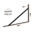 Set 12 suporturi pentru rafturi, 460 x 305 x 25 mm, Otel, Negru, max 72.6 kg, Grosime 3 mm