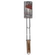 Suport gratar pentru carnati Strend Pro Grill, inox si coada lemn, 170x83/535 mm