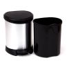 Cos de gunoi Curver DECO BIN 5L, aspect Inox, deschidere cu pedala
