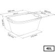 Coș rufe, impletit, Curver Knit 40L, antracit, 60x27x39 