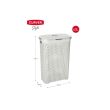 Coș rufe, imitatie ratan, Curver Natural Style 60L, Bej, 44x61x34 cm