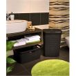 Coș rufe, imitatie ratan, Curver Natural Style 60L, maro inchis, 44x61x34 cm