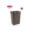 Coș rufe, imitatie ratan, Curver Natural Style 60L, maro inchis, 44x61x34 cm