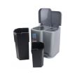 Cos de gunoi cu aspect inox Curver Bin Duo 21L, plastic, cu pedala, 2 compartimente