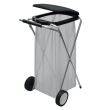 Suport pentru saci de gunoi Strend Pro Move&Up Solo, negru, max 130L, 2 x roti, 44x52x83 cm