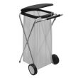 Suport pentru saci de gunoi Strend Pro Move&Up Solo, negru, max 130L, 2 x roti, 44x52x83 cm
