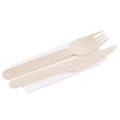 Set tacamuri lemn Strend Pro Woodline ECO Gastro, biodegradabil,servetel, 160 mm