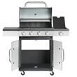 Gratar pe gaz cu 5 arzatoare 120x48x110 cm, Otel Inox, 4x2.8 kW, 1x2.5 kW