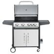 Gratar pe gaz cu 5 arzatoare 131x57x110 cm, Termometru, 17.1 kW, Piezo, Otel, Inox