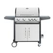 Gratar pe gaz cu 5 arzatoare 131x57x110 cm, Termometru, 17.1 kW, Piezo, Otel, Inox