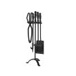 Set stativ cu unelte pentru semineu Strend Pro Homefire FT24B, 4 piese, negru, 60 cm