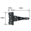 Balama lunga de exterior pentru porti Strend Pro MH025403, neagra, 152 mm