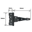 Set 2 Balamale lungi de exterior pentru porti Strend Pro MH025403, negru, 152 mm