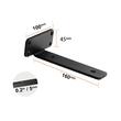Set 6 suporturi pentru rafturi, 160 x 100 x 45 mm, Otel, Negru, max 72.6 kg, Grosime 5 mm