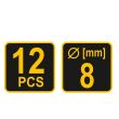 Set freze pentru lemn Vorel 22550, 12 bucati