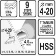 Burghiu pentru metal, in trepte, Sthor 22611, dimensiune 4-20 mm, HSS