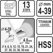 Burghiu pentru metal, in trepte, Sthor 22613, dimensiune 4-39 mm, HSS