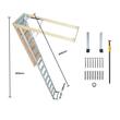 Scara pentru mansarda, 12 trepte, Aluminiu/Lemn, max 160 kg, brat amortizare hidraulic