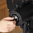 Ventilator retro cu trepied, 50 W, 3 x viteze, Reglabil inaltime, functie oscilatie, Negru/maro