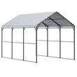 Copertina auto carport, 3 x 4.5 x 3.15 m, cadru si acoperis otel galvanizat, prelata laterala, 8 coloane