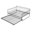 Pat de zi cu extensie, Cadru metalic, 196 x 140.5 x 90 cm, Capacitate 180 kg, Otel, 4 roti