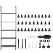Raft metalic cu 5 x polite incluse din lemn, profil patrat 20x20 mm, Vivatechnix Industrial, 640 x 300 x 1825 mm, Negru