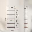 Raft metalic cu 5 x polite incluse din lemn, profil patrat 20x20 mm, Vivatechnix Industrial, 640 x 300 x 1825 mm, Negru