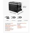 Cutie frigorifica cu compresor tip Troller, 12V/24V DC 100-240V AC, Capacitate 78 l, -20℃ până la 20℃, 2 x Roti, Bluetooth