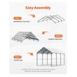 Copertina auto carport, 3 x 4.5 x 3.15 m, cadru si acoperis otel galvanizat, prelata laterala, 8 coloane
