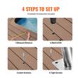 Set 2 x Balustrada aluminiu pentru piscina, 1220 x 905 x 100 mm, Capacitate 2x120 kg, protectie UV, accesorii montaj incluse