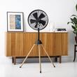 Ventilator retro cu trepied, 50 W, 3 x viteze, Reglabil inaltime, functie oscilatie, Negru/maro