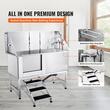 Cada pentru animale de companie, Inox, Accesorii complete dus, baterie, Scara, max 200 kg, 1500x1500x700 mm, deschidere usa stanga