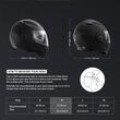Casca protectie moto cu ochelari integrati, Slot Bluetooth, Lentila parasolar si lentila transparenta, Unisex, Negru Mat, Marimea S