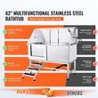 Cada pentru animale de companie, Inox, Accesorii complete dus, baterie, Scara, max 200 kg, 1500x1500x700 mm, deschidere usa stanga