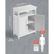 Dulap de baie, 2 usi, MDF, Alb, 3 rafturi, 300 x 600 x 800 mm, kit anti-rasturnare, pentru accesorii baie