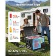 Cutie frigorifica cu compresor tip Troller, 12V/24V DC 100-240V AC, Capacitate 78 l, -20℃ până la 20℃, 2 x Roti, Bluetooth