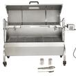Gratar pe carbune cu capac si rotisor electric 50W, Otel Inoxidabil, Termometru, Roti blocabile, inaltime de gatit reglabila 