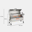 Gratar pe carbune cu capac si rotisor electric 50W, Otel Inoxidabil, Termometru, Roti blocabile, inaltime de gatit reglabila 