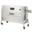 Gratar pe carbune cu capac si rotisor electric 50W, Otel Inoxidabil, Termometru, Roti blocabile, inaltime de gatit reglabila 
