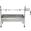 Gratar pe carbune cu capac si rotisor electric 40W, Otel Inoxidabil, Roti blocabile, inaltime de gatit reglabila, 147 x 45 x 106 cm