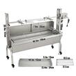 Gratar pe carbune cu capac si rotisor electric 40W, Inox, Roti blocabile, inaltime de gatit reglabila, 147 x 45 x 106 cm, cu deflector