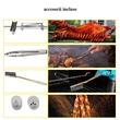Gratar pe carbune cu capac si rotisor electric 40W, Inox, Roti blocabile, inaltime de gatit reglabila, 147 x 45 x 106 cm, cu deflector