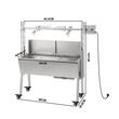 Gratar pe carbune cu capac si rotisor electric 25W, Inox, Roti blocabile, inaltime de gatit reglabila, cu deflector
