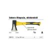 Topor cu pana pentru despicat lemne Strend Pro AX255A 2200 g, lungime 600 mm, coada fibra sticla