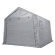 Cort depozitare pentru gradina, 243.8 x 426.7 x 231.6 cm, Gri, Cadru Otel galvanizat, 1 x fereastra